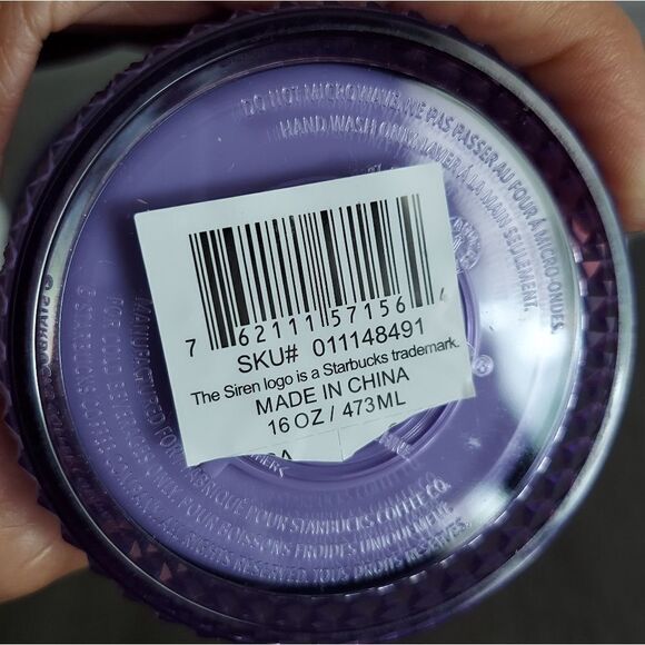 New 2021 Starbucks Holiday Icy Lilac Studded Grande 16oz Tumbler Cup With Straw - Picture 4 of 5